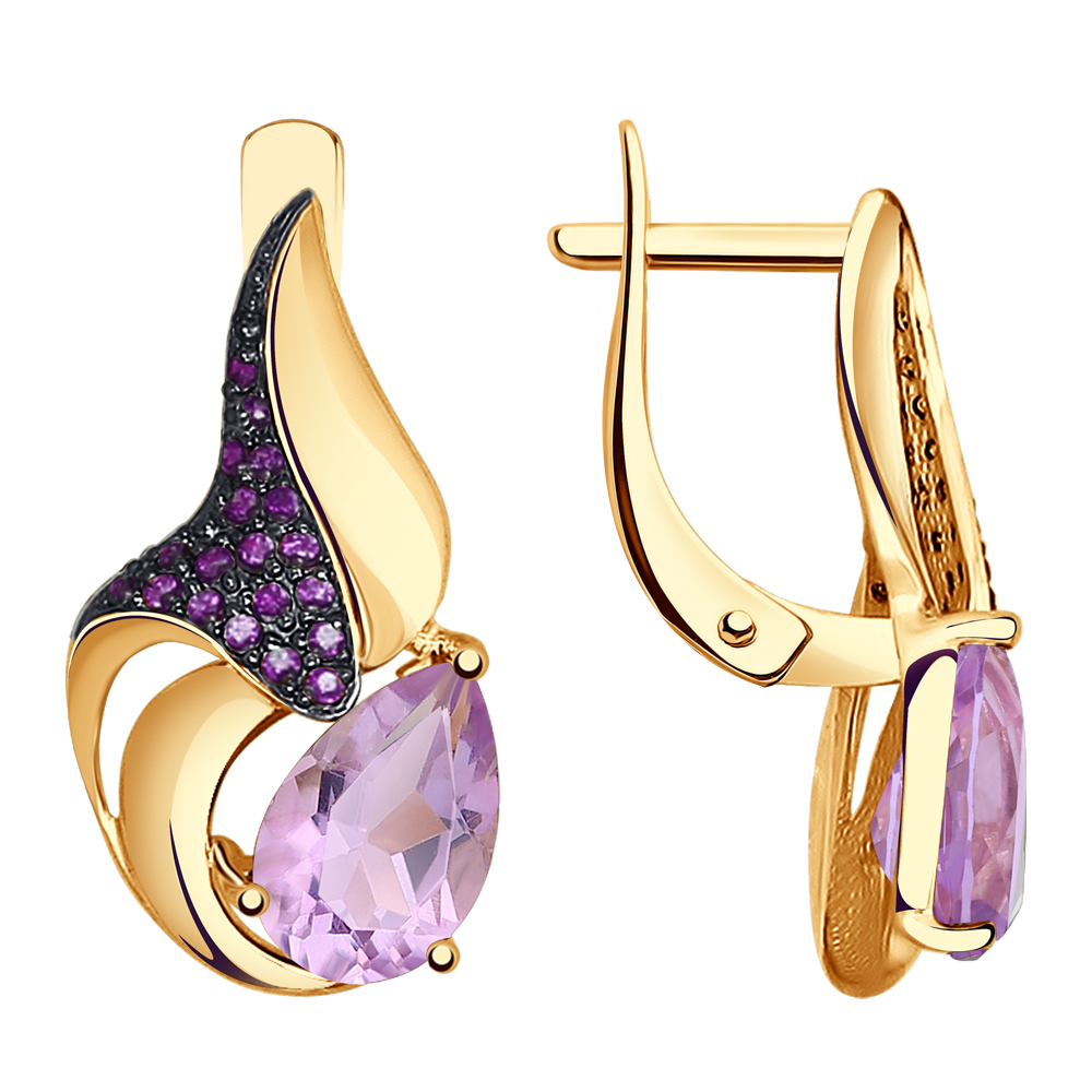 Sokolov Ohrringe Aus 585 Rotgold Mit Amethysten Und Zirkonia Online Kaufen