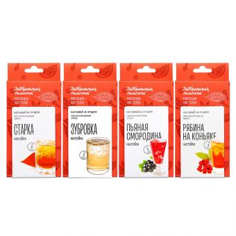 4-piece herb and fruit mix set for liqueurs - Red Collection (total 177g)