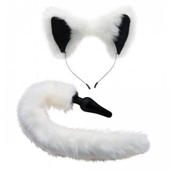 White Fox set with tail and ears