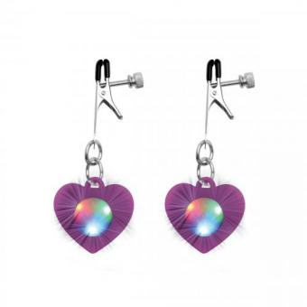 Charmed - Heart shaped adjustable nipple clamps with LED light