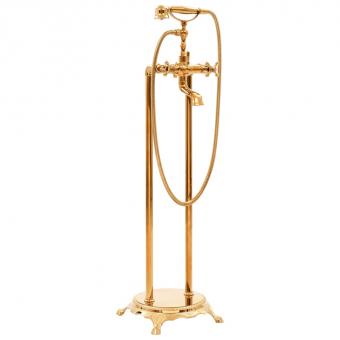 Badewannenarmatur Freistehend 99,5cm Standarmatur Bad Golden/Silbern