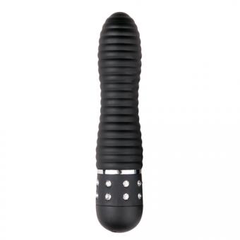 EasyToys Mini-Vibrator geriffelt in Schwarz