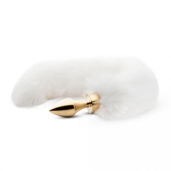 Butt plug with white fox tail