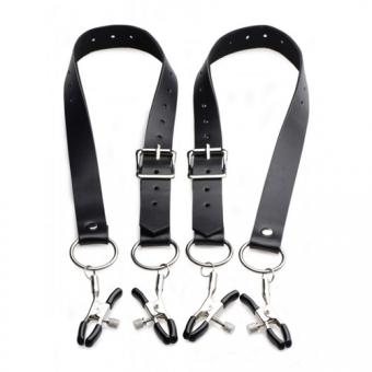 Labia spreader straps for spreader with clamps