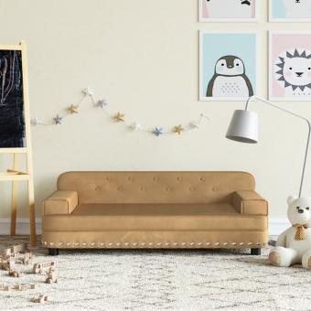 Kindersofa Braun 90x53x30 cm Samt