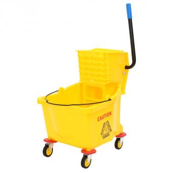 Mop bucket with press and castors Yellow 36 L polypropylene