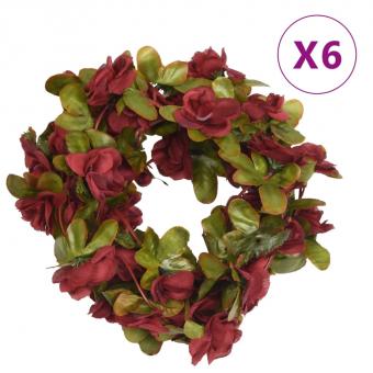 Weihnachtskränze Blumen 6 Stk. Weinrot 250 cm