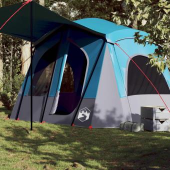 Campingzelt 5 Personen Blau Wasserdicht