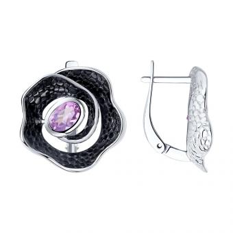 Sokolov Ohrringe aus 925 Silber mit Amethyst