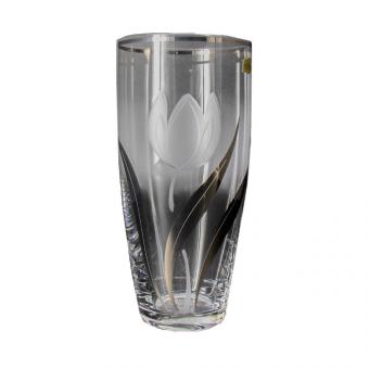 Bohemia Crystal vase tulip with silver, 250 mm