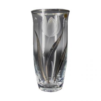 Bohemia Crystal vase tulip with silver, 255 mm