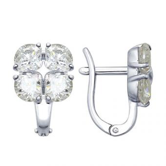 Sokolov Серьги из серебра 925 пробы со Swarovski Zirconia