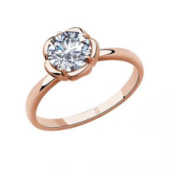 Sokolov ladies ring gold plated 925 silver with cubic zirconia