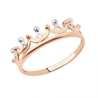 Diamond ladies' ring crown in 375 rose gold