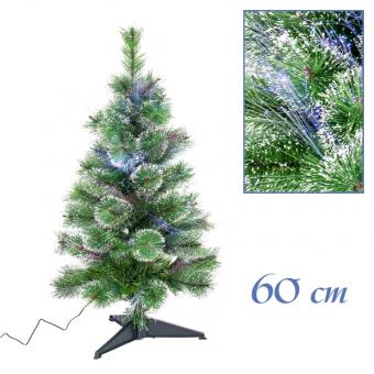 Christmas tree "Spruce" with color-changing light fibers, incl. mains adapter and stand, 60 cm