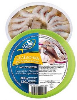 SibFisch Herring fillet in oil with garlic, 200g