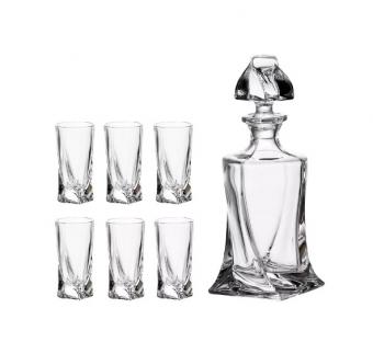 Liqueur - Set "QUADRO" decanter, 500 ml + 6 glasses, 50 ml