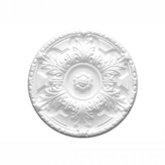 Marbet ceiling rosettes of styrofoam white, patterned