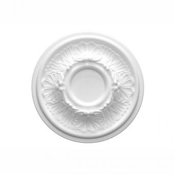 Marbet ceiling rosettes of styrofoam white, patterned