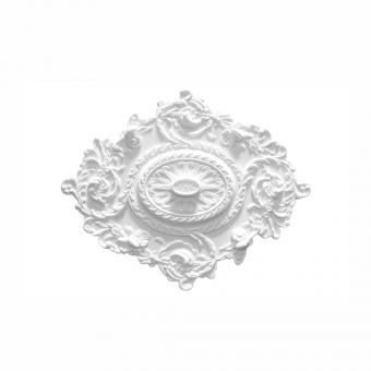 Marbet ceiling rosettes of styrofoam white, patterned