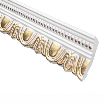 Marbet stucco molding B-34 gold patterned, 70 x 90 mm