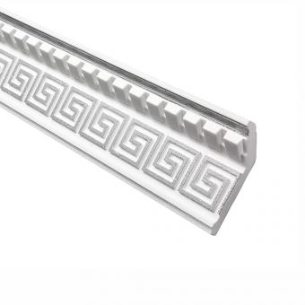 Marbet stucco strip B-25 silver patterned, 37 x 100 mm