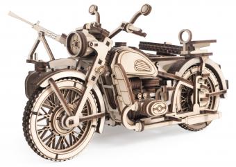 Lemmo 3D-Modell Bausatz Holz-Motorrad mit Beiwagen "URAN"