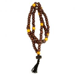 Wooden rosary with 100 beads, 50 cm long