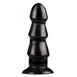 Black anal dildo with ribs