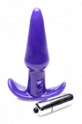 Smooth Vibrating Anal Plug - Purple