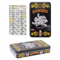 Domino - game "Matryoshka" in a metal box