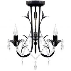 Decknlampe Art Novau mit Kristallperlen 3 x E14