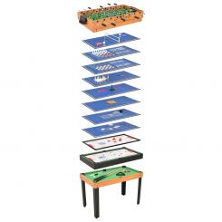 Multigame Spieletisch 15-in-1 Tischfußball Kicker Billard Ahorn/Schwarz