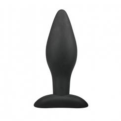 Black silicone anal plug, medium size