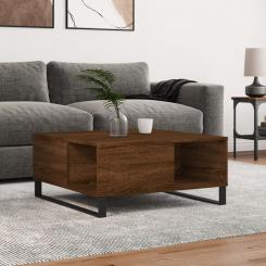 Coffee table brown oak look 80x80x36.5 cm wood-based material