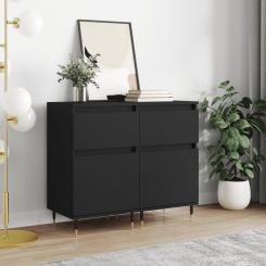 Sideboards 2 Stk. Schwarz 40x35x70 cm Holzwerkstoff