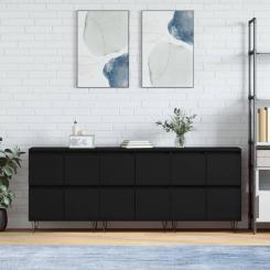 Sideboards 3-piece black wood-based material