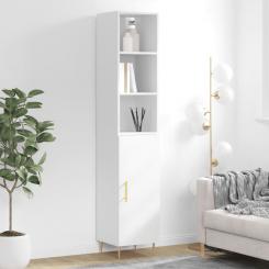 Highboard White 34.5x34x180 cm Wood-based material