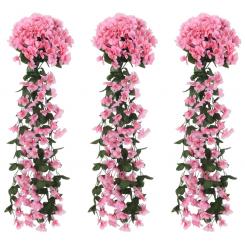 Weihnachtskränze Blumen 3 Stk. Rosa 85 cm