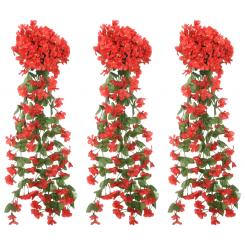 Weihnachtskränze Blumen 3 Stk. Rot 85 cm