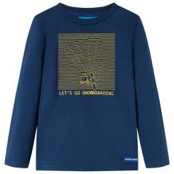 Kinder-Langarmshirt Marineblau 128