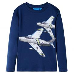 Kinder-Langarmshirt Marineblau 104