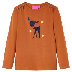 Kinder-Langarmshirt Cognac 140