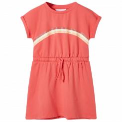 Kinderkleid mit Kordelzug Korallenrosa 116