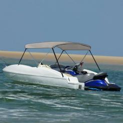 2-Bow Bimini Top Grau 180x150x110 cm