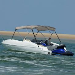 3-Bow Bimini-Top Grau 183x140x137 cm