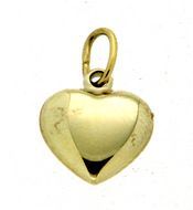 Heart-shaped pendant in 375 yellow gold