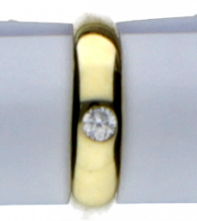 Pendant ring in 375 yellow gold with zirconia, diameter 11.6 mm