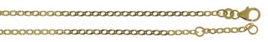 Anklet twin tanks in 333 yellow gold with lobster clasp, width 2 mm