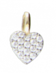 Bicolor heart pendant in 585 yellow and white gold with zirconia